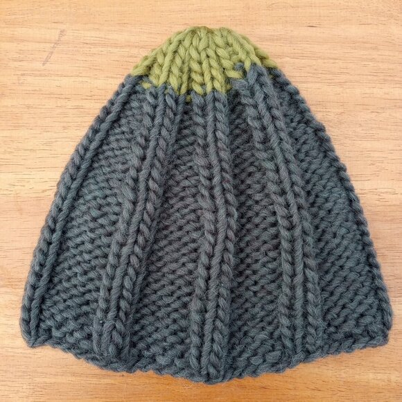Men’s Chunky Wool Sailor Beanie Hand-Knit Rib Dock Worker Skully Cap Army Green - Picture 7 of 10